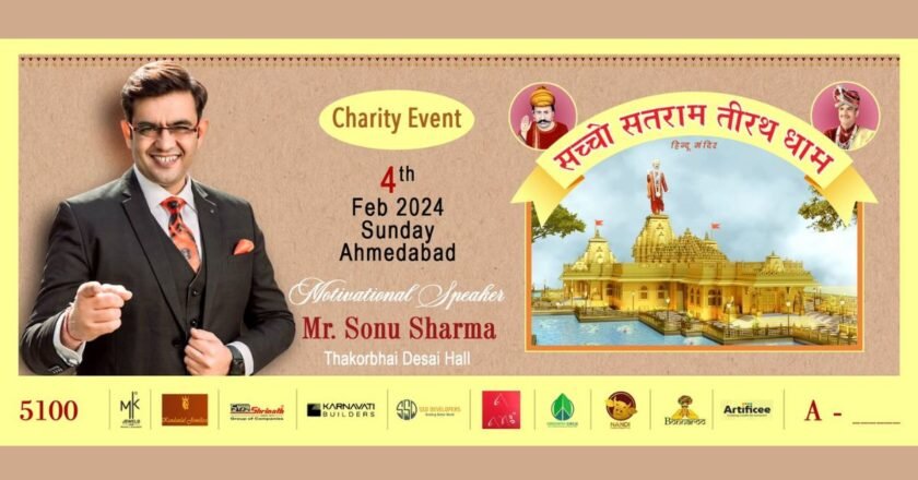 Sonu Sharma to speak at fundraising event for Sacho Satram Tirathdham