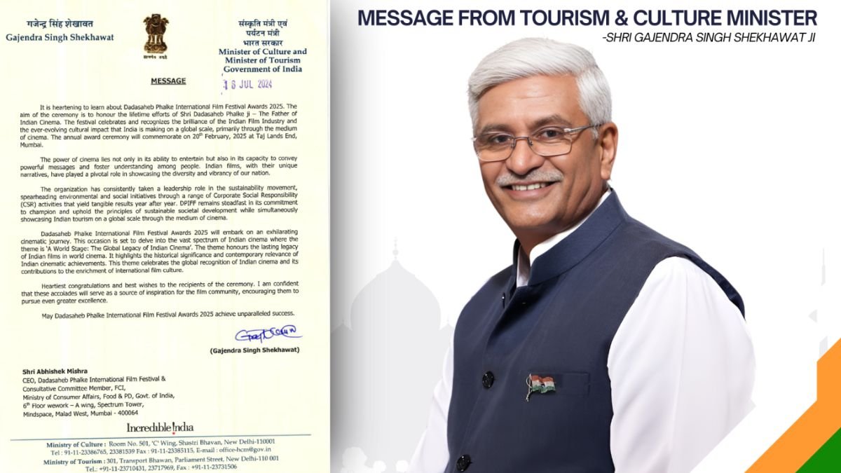 Tourism Minister Gajendra Singh Shekhawat Extends Best Wishes for Dadasaheb Phalke Film Awards 2025